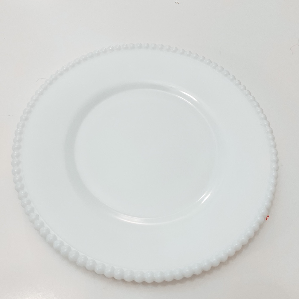 Westmoreland Beaded Edge Milk Glass Luncheon Plate